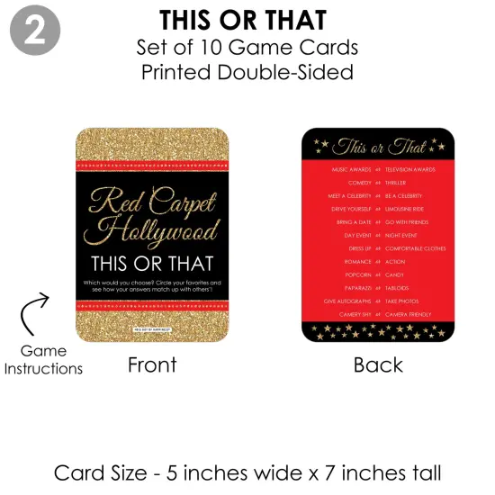 Big Dot of Happiness Red Carpet - 4 Movie Night Party Games - 10 Cards Each - Gamerific Bundle {7}