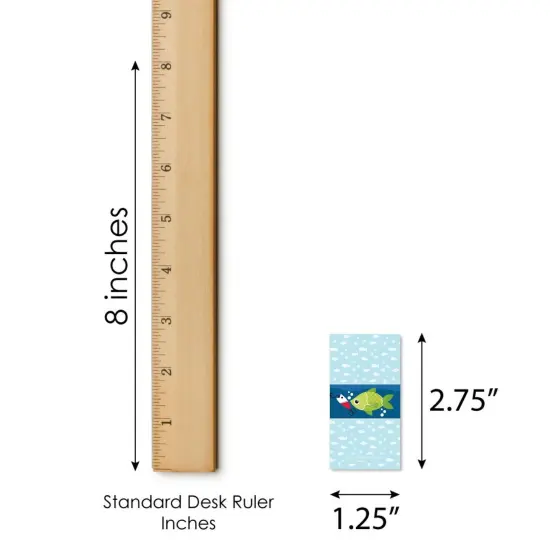 Big Dot of Happiness Let&rsquo;s Go Fishing - Mini Candy Bar Wrapper Stickers - Fish Themed Birthday Party or Baby Shower Small Favors - 40 Count {6}