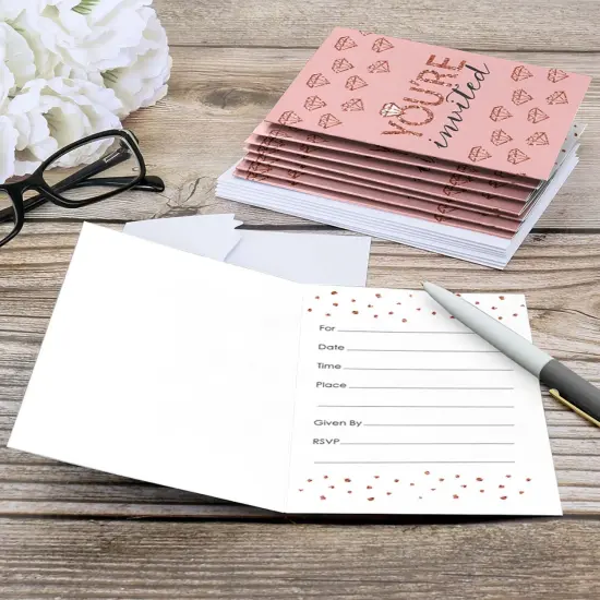 Big Dot of Happiness Bride Squad - Fill In Rose Gold Bridal Shower or Bachelorette Party Invitations (8 count) {6}