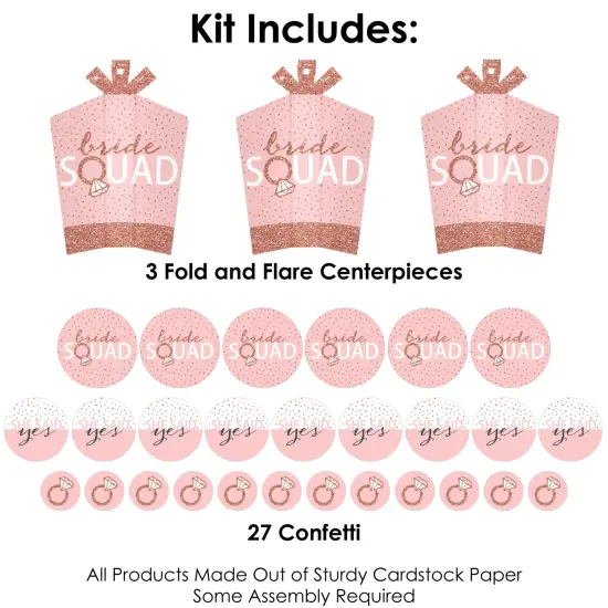 Big Dot of Happiness Bride Squad - Rose Gold Bridal Shower or Bachelorette Party Decor and Confetti - Terrific Table Centerpiece Kit - Set of 30 {4}