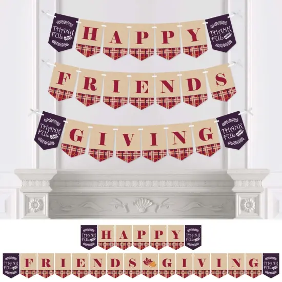 Big Dot of Happiness Friends Thanksgiving Feast - Friendsgiving Party Bunting Banner - Party Decorations - Happy Friends Giving {1}