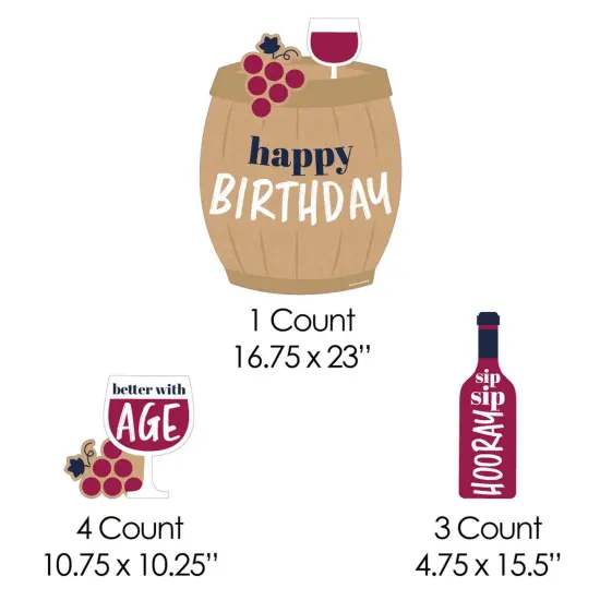 Big Dot of Happiness Better with Age - Wine Happy Birthday - Yard Sign and Outdoor Lawn Decorations - Funny Birthday Prank Yard Signs - Set of 8 {7}