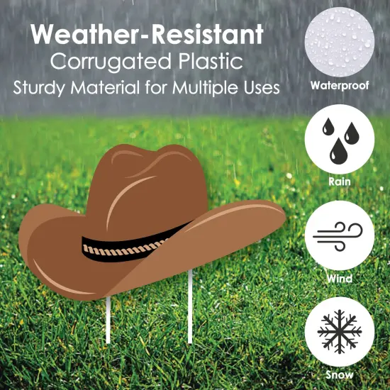 Big Dot of Happiness Western Hoedown - Yard Sign and Outdoor Lawn Decorations - Wild West Cowboy Party Yard Signs - Set of 8 {4}