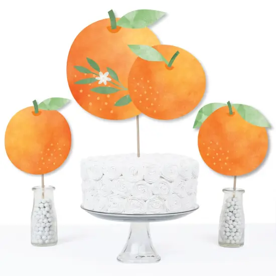 Big Dot of Happiness Little Clementine - Orange Citrus Baby Shower or Birthday Party Centerpiece Sticks - Table Toppers - Set of 15 {4}