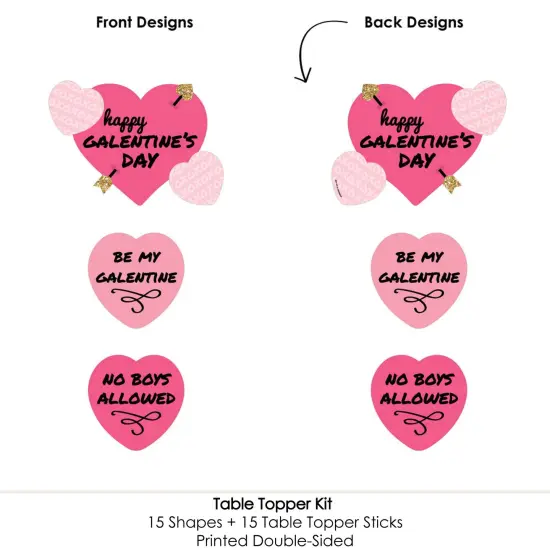 Big Dot of Happiness Be My Galentine - Galentine's and Valentine's Day Party Centerpiece Sticks - Table Toppers - Set of 15 {6}