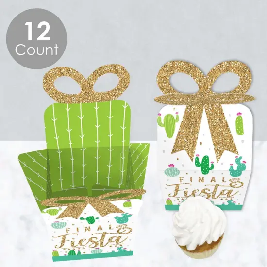 Big Dot of Happiness Final Fiesta - Square Favor Gift Boxes - Last Fiesta Bachelorette Party Bow Boxes - Set of 12 {4}