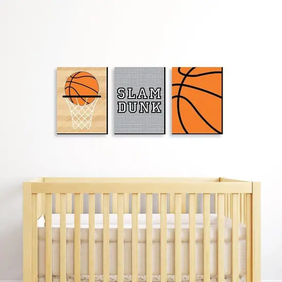 Big Dot of Happiness Nothin' but Net - Basketball - Sports Themed Nursery Wall Art, Kids Room Decor & Game Room Decor - 7.5 x 10 inches - 3 Prints {3}