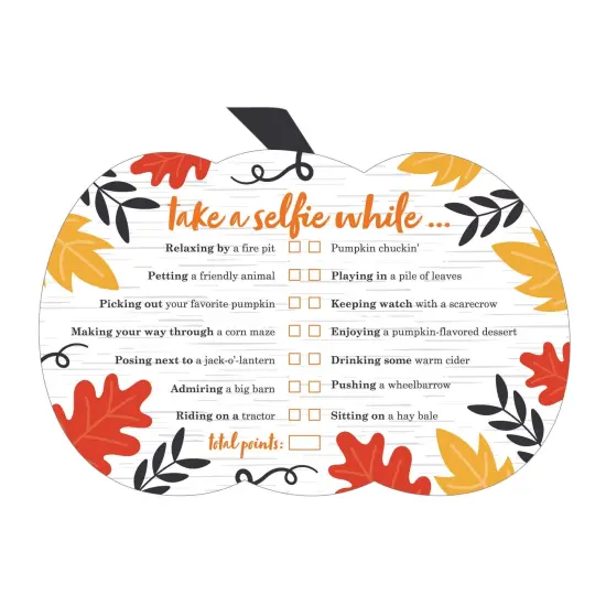 Big Dot of Happiness Fall Pumpkin - Selfie Scavenger Hunt - Halloween or Thanksgiving Party Game - Set of 12 {3}