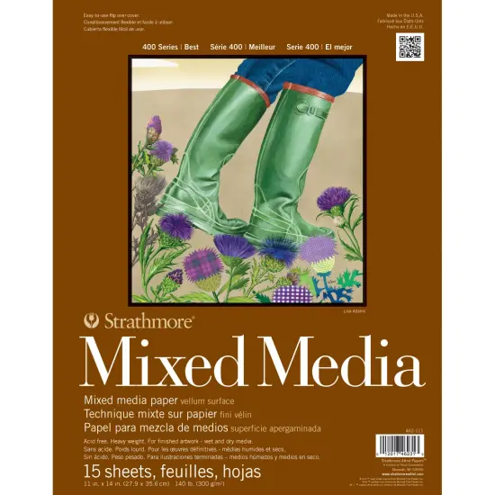 Strathmore Mixed Media Vellum Paper Pad 11"X14"-15 Sheets {1}