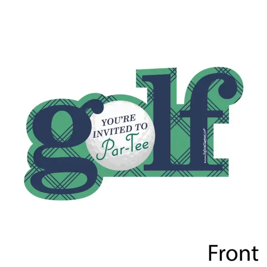 Big Dot of Happiness Par-Tee Time - Golf - Shaped Fill-in Invitations - Birthday or Retirement Party Invitation Cards with Envelopes - Set of 12 {3}