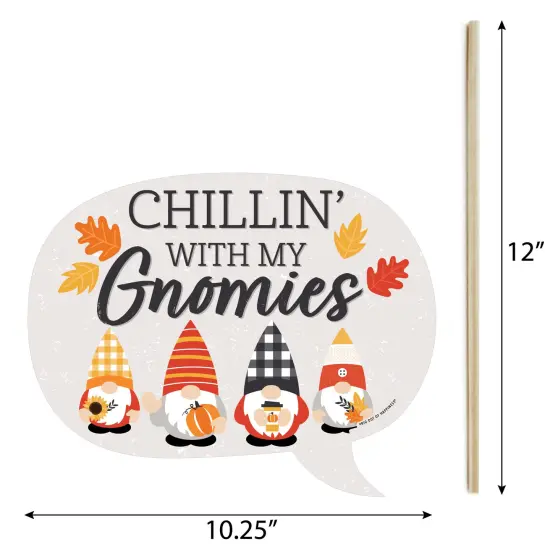 Big Dot of Happiness Funny Fall Gnomes - Autumn Harvest Party Photo Booth Props Kit - 10 Piece {6}