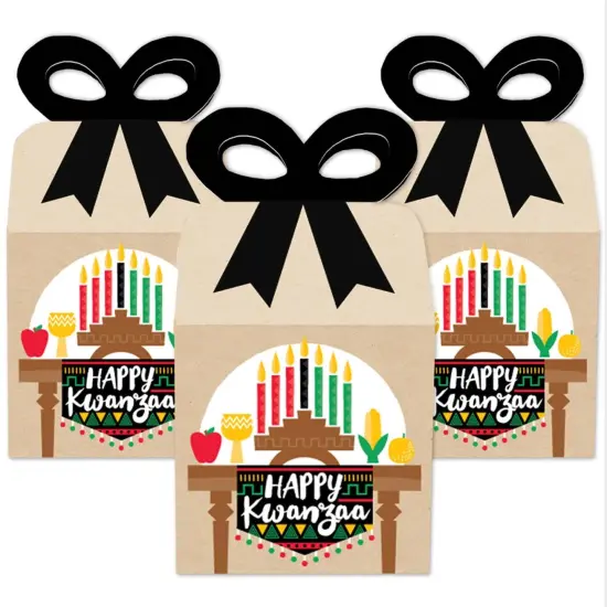Big Dot of Happiness Happy Kwanzaa - Square Favor Gift Boxes - Bow Boxes - Set of 12 {3}