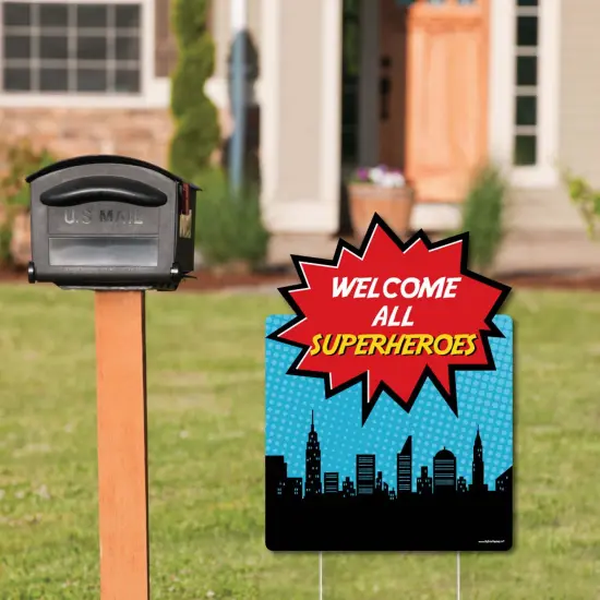 Big Dot of Happiness Bam Superhero - Party Decorations - Birthday Party or Baby Shower Welcome Yard Sign {3}