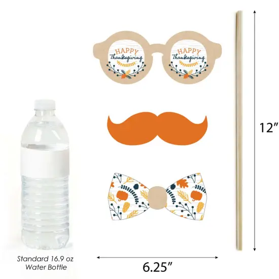 Big Dot of Happiness Happy Thanksgiving - Fall Harvest Party Photo Booth Props Kit - 20 Count {6}