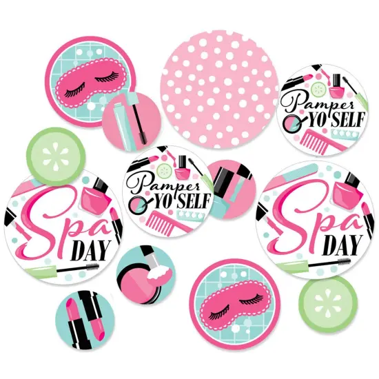 Big Dot of Happiness Spa Day - Girls Makeup Party Giant Circle Confetti - Party Decorations - Large Confetti 27 Count {1}