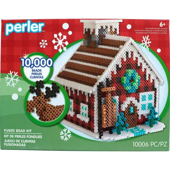 Perler Fused Bead Kit-3D Winter Lodge Gingerbread {1}