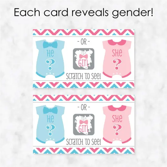 Big Dot of Happiness Girl Chevron Gender Reveal - Baby Girl Gender Reveal Scratch Off Cards - Baby Shower Game - Set of 22 {4}