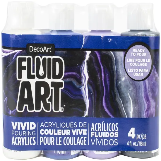 DecoArt FluidArt Paint Pouring Value Pack 4/Pkg-Galactic {1}