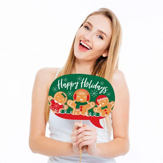 Big Dot of Happiness Gingerbread Christmas - Gingerbread Man Holiday Party Photo Booth Props Kit - 20 Count {4}