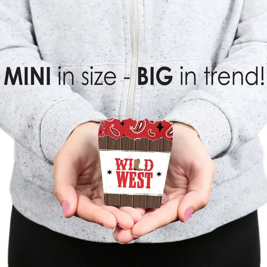 Big Dot of Happiness Western Hoedown - Party Mini Favor Boxes - Wild West Cowboy Party Treat Candy Boxes - Set of 12 {6}