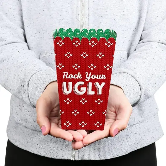 Big Dot of Happiness Ugly Sweater - Holiday and Christmas Party Favor Popcorn Treat Boxes - Set of 12 {7}