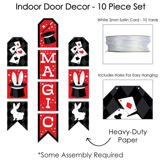 Big Dot of Happiness Ta-Da, Magic Show - Hanging Vertical Paper Door Banners - Magical Birthday Party Wall Decoration Kit - Indoor Door Decor {6}