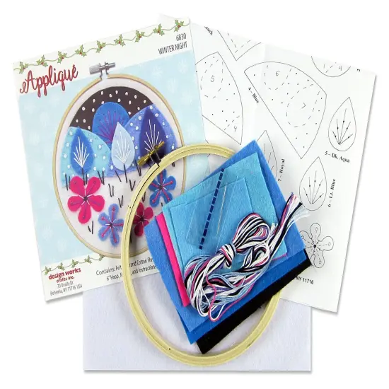 Design Works Felt Applique Kit 6" Round-Winter's Night {3}