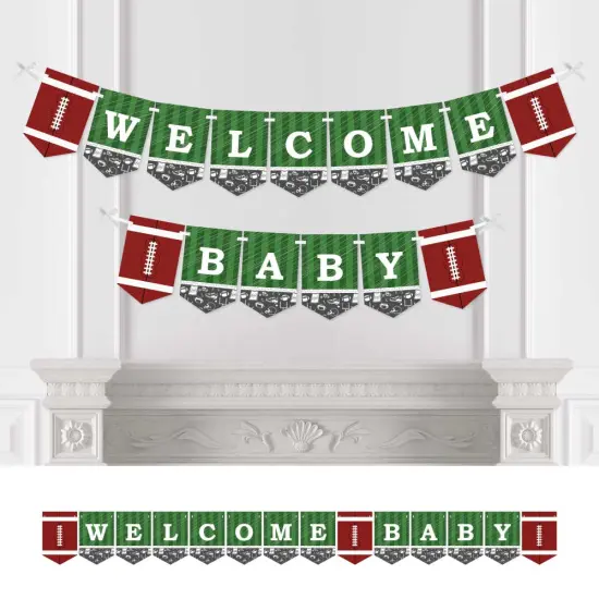 Big Dot of Happiness End Zone - Football - Baby Shower Bunting Banner - Sports Party Decorations - Welcome Baby {1}