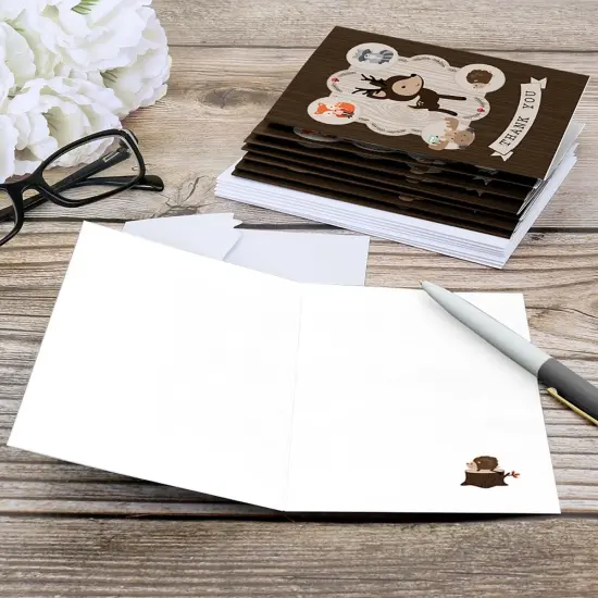 Big Dot of Happiness Woodland Creatures - Baby Shower or Birthday Party Thank You Cards (8 count) {6}