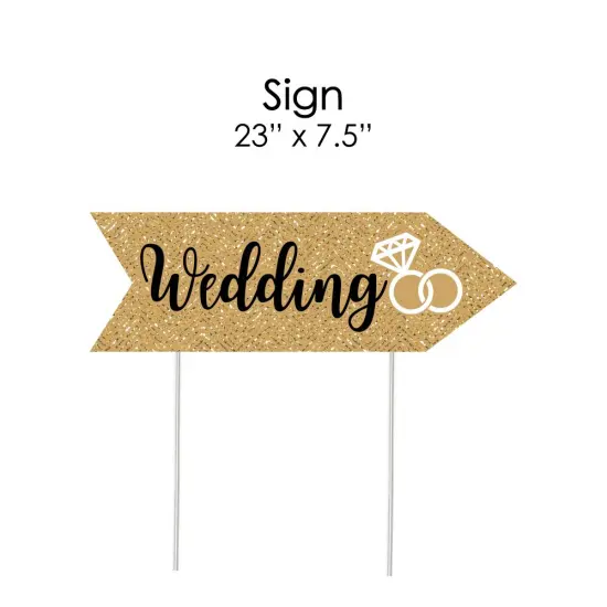 Big Dot of Happiness Gold - Arrow Wedding and Receptions Signs - Double Sided Outdoor Yard Sign - Set of 6 {7}