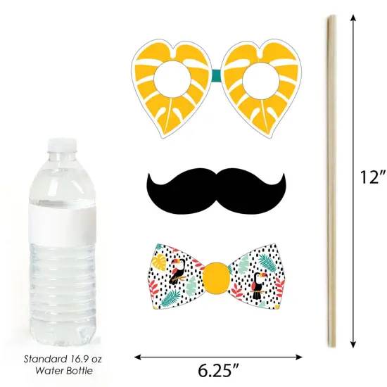 Big Dot of Happiness Calling All Toucans - Tropical Bird Baby Shower or Birthday Party Photo Booth Props Kit - 20 Count {6}