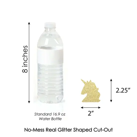 Big Dot of Happiness Gold Glitter Unicorn - No-Mess Real Gold Glitter Cut-Outs - Magical Unicorn Baby Shower or Birthday Party Confetti - Set of 24 {4}