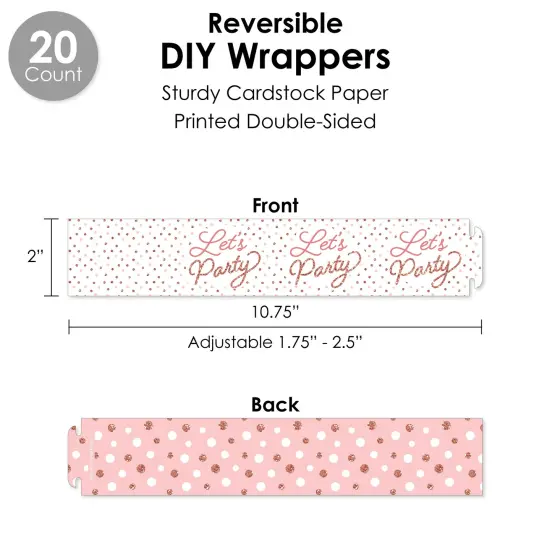 Big Dot of Happiness Pink Rose Gold Birthday - Happy Birthday Party Favors and Cupcake Kit - Fabulous Favor Party Pack - 100 Pieces {4}