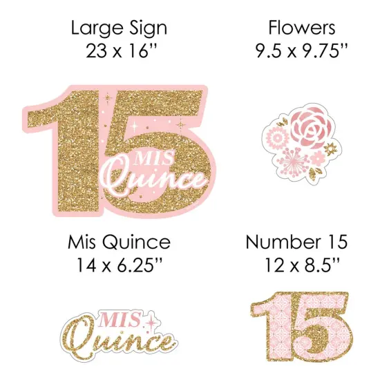 Big Dot of Happiness Mis Quince Anos - Yard Sign and Outdoor Lawn Decorations - Quinceanera Sweet 15 Happy Birthday Party Yard Signs - Set of 8 {7}