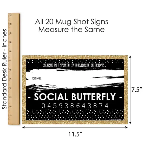 Big Dot of Happiness Reunited - School Class Reunion Party Mug Shots - Photo Booth Props Mugshot Signs - 20 Count {7}