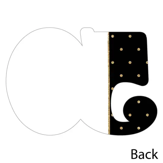 Big Dot of Happiness Chic 50th Birthday - Pink, Black & Gold - Shaped Thank You Cards - Birthday Party Thank You Note Cards with Envelopes - Set of 12 {6}