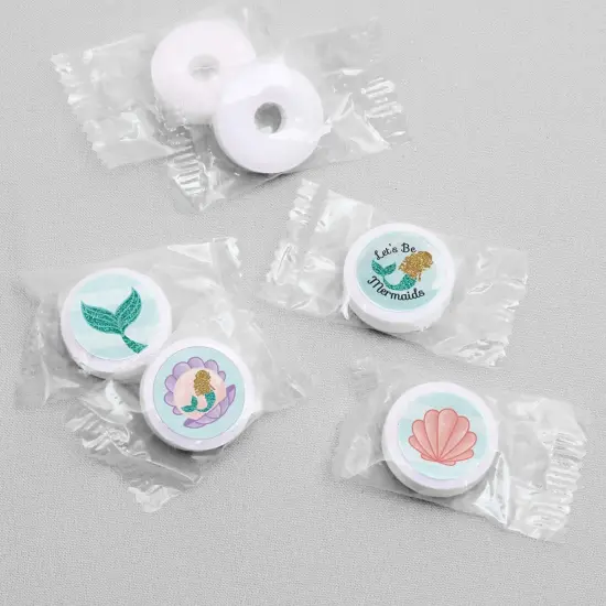 Big Dot of Happiness Let's Be Mermaids - Baby Shower or Birthday Party Round Candy Sticker Favors - Labels Fits Chocolate Candy (1 sheet of 108) {4}