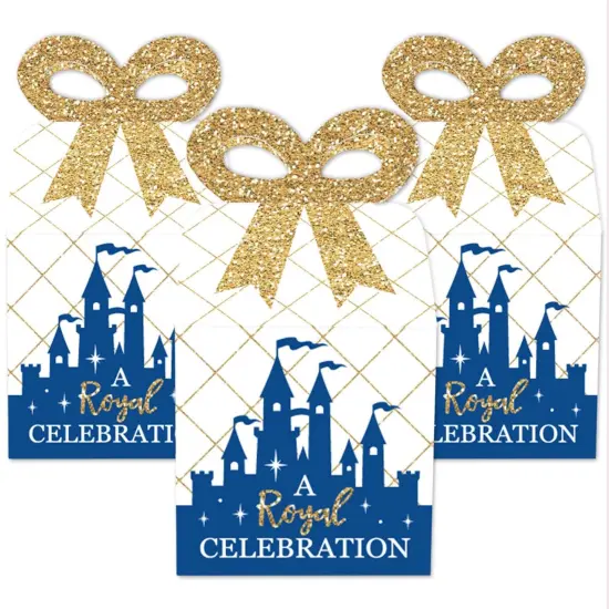Big Dot of Happiness Royal Prince Charming - Square Favor Gift Boxes - Baby Shower or Birthday Party Bow Boxes - Set of 12 {3}