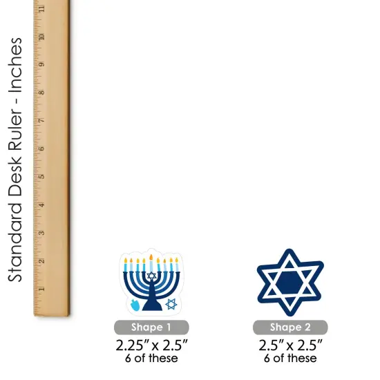 Big Dot of Happiness Hanukkah Menorah - DIY Shaped Chanukah Holiday Party Cut-Outs - 24 Count {6}