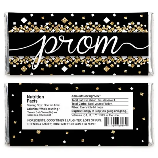 Big Dot of Happiness Prom - Candy Bar Wrapper Prom Night Party Favors - Set of 24 {3}