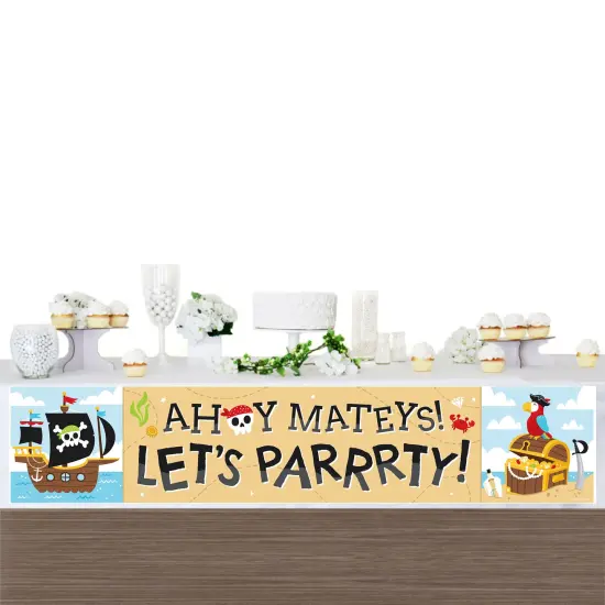 Big Dot of Happiness Pirate Ship Adventures - Skull Party Decorations Party Banner {4}