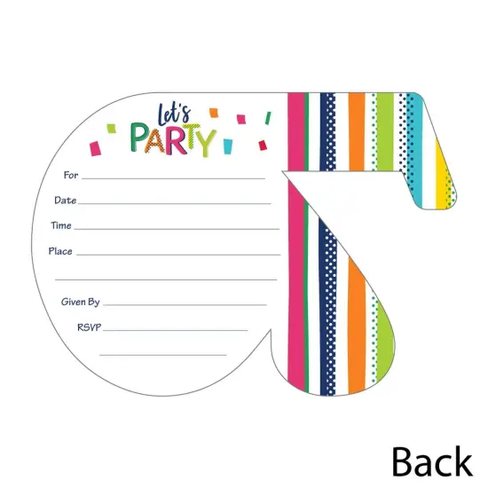 Big Dot of Happiness 70th Birthday - Cheerful Happy Birthday - Shaped Fill-In Invites - Seventieth Birthday Invites Cards with Envelopes - Set of 12 {4}