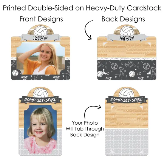 Big Dot of Happiness Bump, Set, Spike - Volleyball - Baby Shower or Birthday Party Picture Centerpiece Sticks - Photo Table Toppers - 15 Pieces {7}