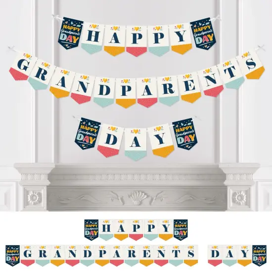 Big Dot of Happiness Happy Grandparents Day - Grandma & Grandpa Party Bunting Banner - Party Decorations - Happy Grandparents Day {1}