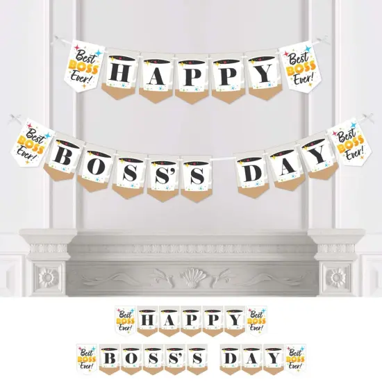 Big Dot of Happiness Happy Boss's Day - Best Boss Ever Bunting Banner - Party Decorations - Happy Boss's Day {1}
