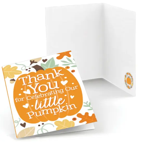 Big Dot of Happiness Little Pumpkin - Fall Birthday Party or Baby Shower Thank You Cards (8 count) {1}