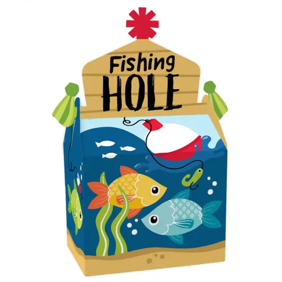 Big Dot of Happiness Let's Go Fishing - Treat Box Party Favors - Fish Themed Birthday Party or Baby Shower Goodie Gable Boxes - Set of 12 {1}