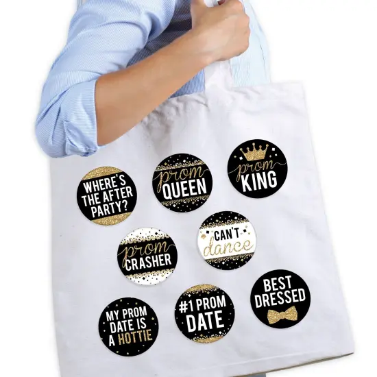 Big Dot of Happiness Prom - 3 inch Prom Night Party Badge - Pinback Buttons - Set of 8 {3}