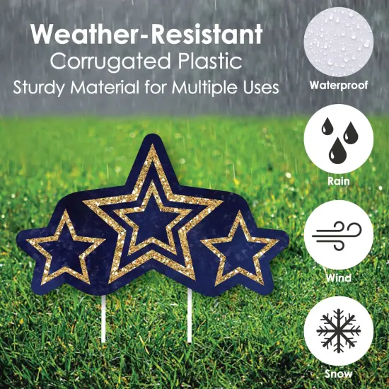 Big Dot of Happiness Starry Skies - Yard Sign and Outdoor Lawn Decorations - Gold Celestial Party Yard Signs - Set of 8 {4}