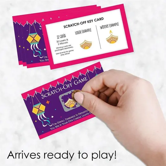 Big Dot of Happiness Happy Diwali - Festival of Lights Party Game Scratch Off Cards - 22 Count {3}